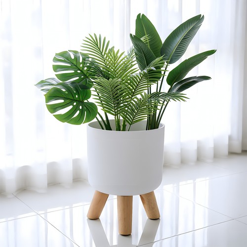 Modern round plant pot - modern,