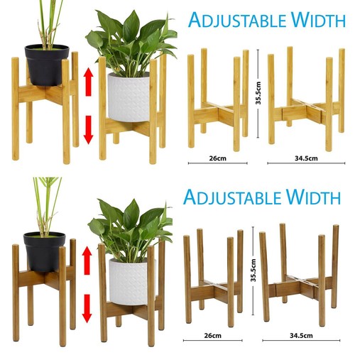 Adjustable bamboo wooden plant - wooden,