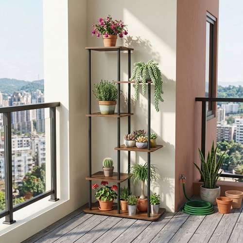 Tiers metal plant shelf - plant,