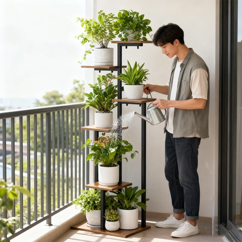 Tiered plant stand - plant, indoor