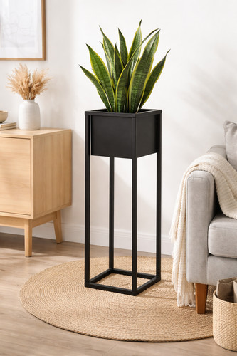 60cm black metal plant - metal,